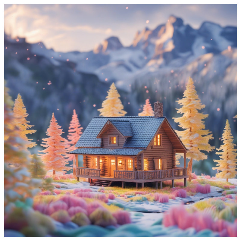 Rideaux de douche Cozy Cabin In Mountains, L 70 po x H 84 po