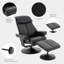 Fauteuil inclinable pivotant rembourré avec repose-pieds, chaise longue en similicuir de 26 po avec dossier réglable