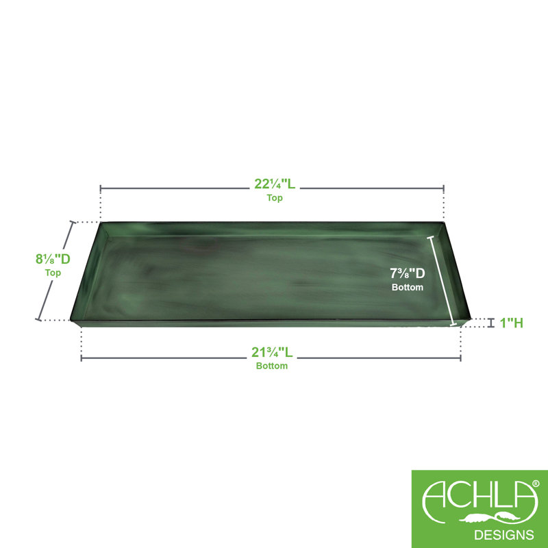 Ensemble de soucoupes 2 pièces, H 1 po x l 23 po x P 9 po, Vert