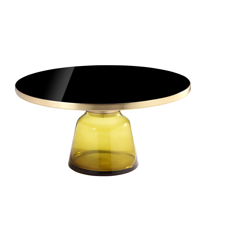 Gbelinda Coffee Table Gray Glass, Yellow