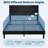 Queen Size Velvet Upholstered Platform Bed Frame with Headboard, Wood Slat Support, Under-Bed Storage, No Box Spring Required, Black, Modern Bedroom-1176184585-1176184587