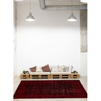 Teimani Black, Red Rug 6'5" x 9'2"