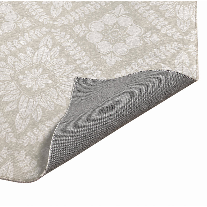 Talia Geometric Floral Kitchen Mat, Rectangle 3' x 5', Ivory