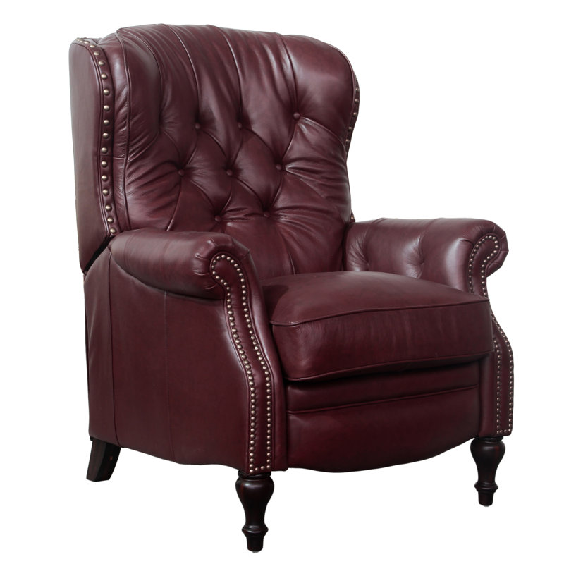 Tynasha Recliner, Shoreham Wine Genuine Leather