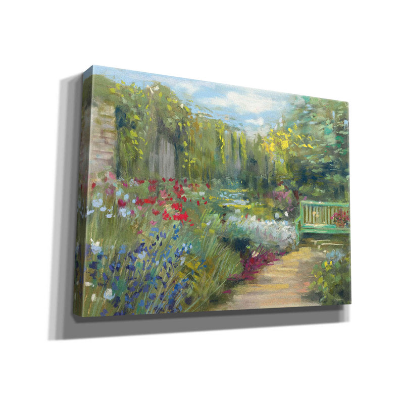 «Aaronisha Garden Bench on Canvas» par Carol Rowan, reproduction, H 12 po x l 16 po x P 0,75 po