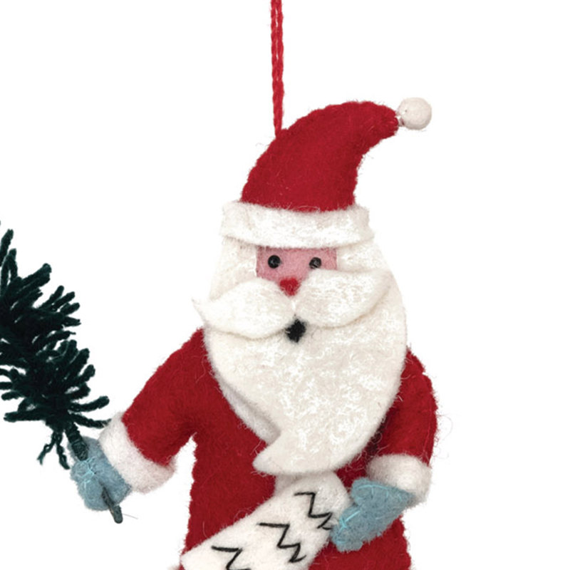 Ornement père Noël en feutre de laine