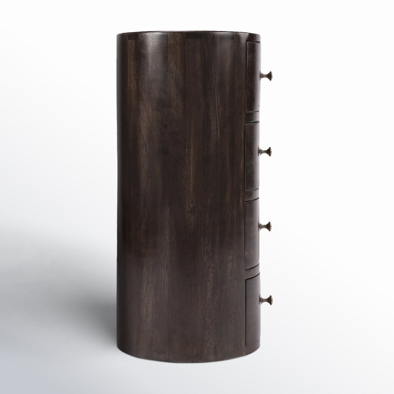 Liam Solid Wood End Table with Storage, Chocolate