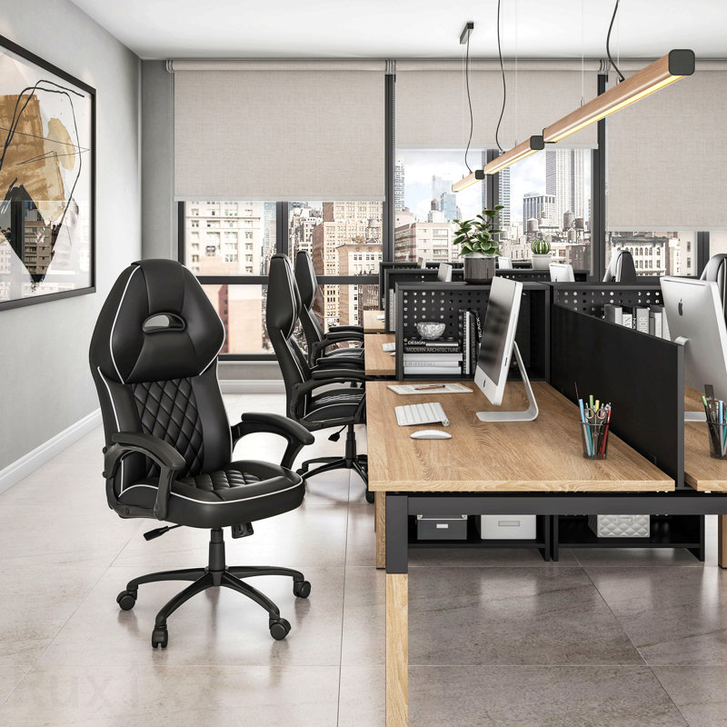 Fauteuil de direction noir à dossier haut