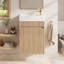 Meuble-lavabo suspendu en bois sans poignées de 40 cm de largeur avec dessus réversible en SMC-450753092
