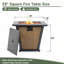 Foyer de table au propane, chauffe-terrasse carré en acier 50 000 BTU pour terrasse et jardin extérieurs