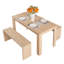 Ensemble de mobilier de salle à manger de style banc 3 pièces, coin repas pour 4 personnes pour la cuisine, salle à manger avec 2 bancs-1002377967