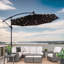 Parasol de patio imperméable de 10 pi avec lumières solaires à DEL pour la cour, la piscine, la terrasse - abat-jour à 8 nervures, manivelle facile et base en croix robuste-1612685133