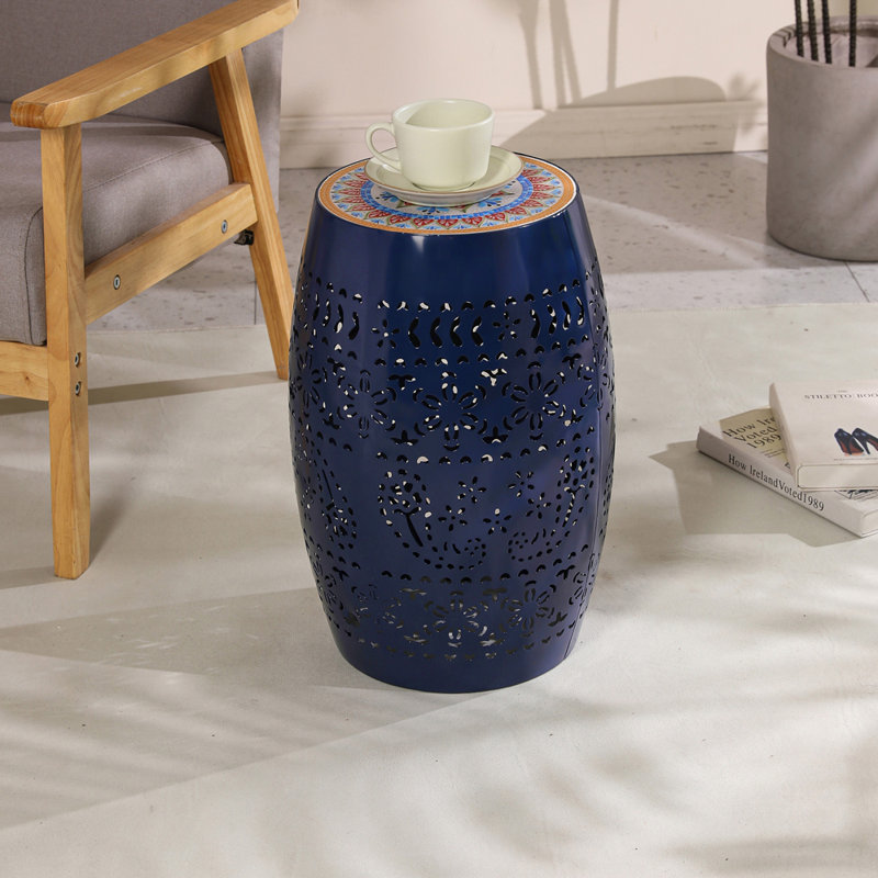 Table d'appoint en mosaïque Boho, Bleu