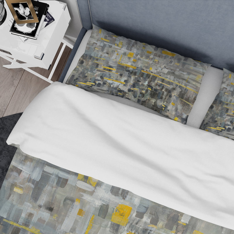 Glam Gold Reflection - Ensemble de housse de couette moderne et transitionnel - Microfibre de polyester