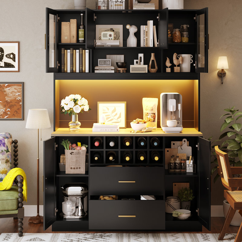 180cm Kitchen Pantry, Black