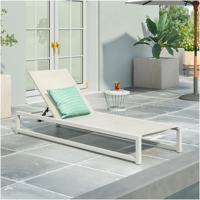 Venice Chaise Lounge, White, White