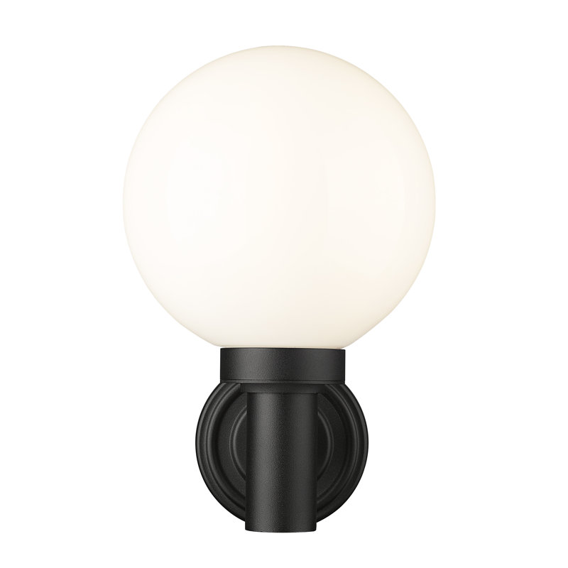 Badrieh Aluminum Wall Light, 12.5" H x 8" W x 9" D, Frosted White