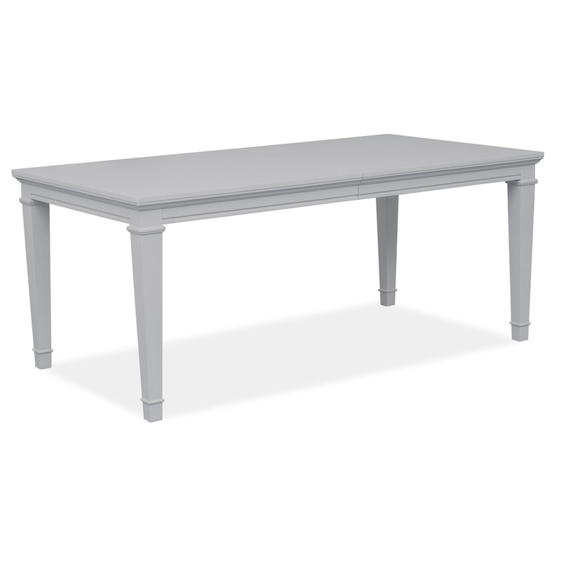 Table de salle à manger extensible grise, Gris
