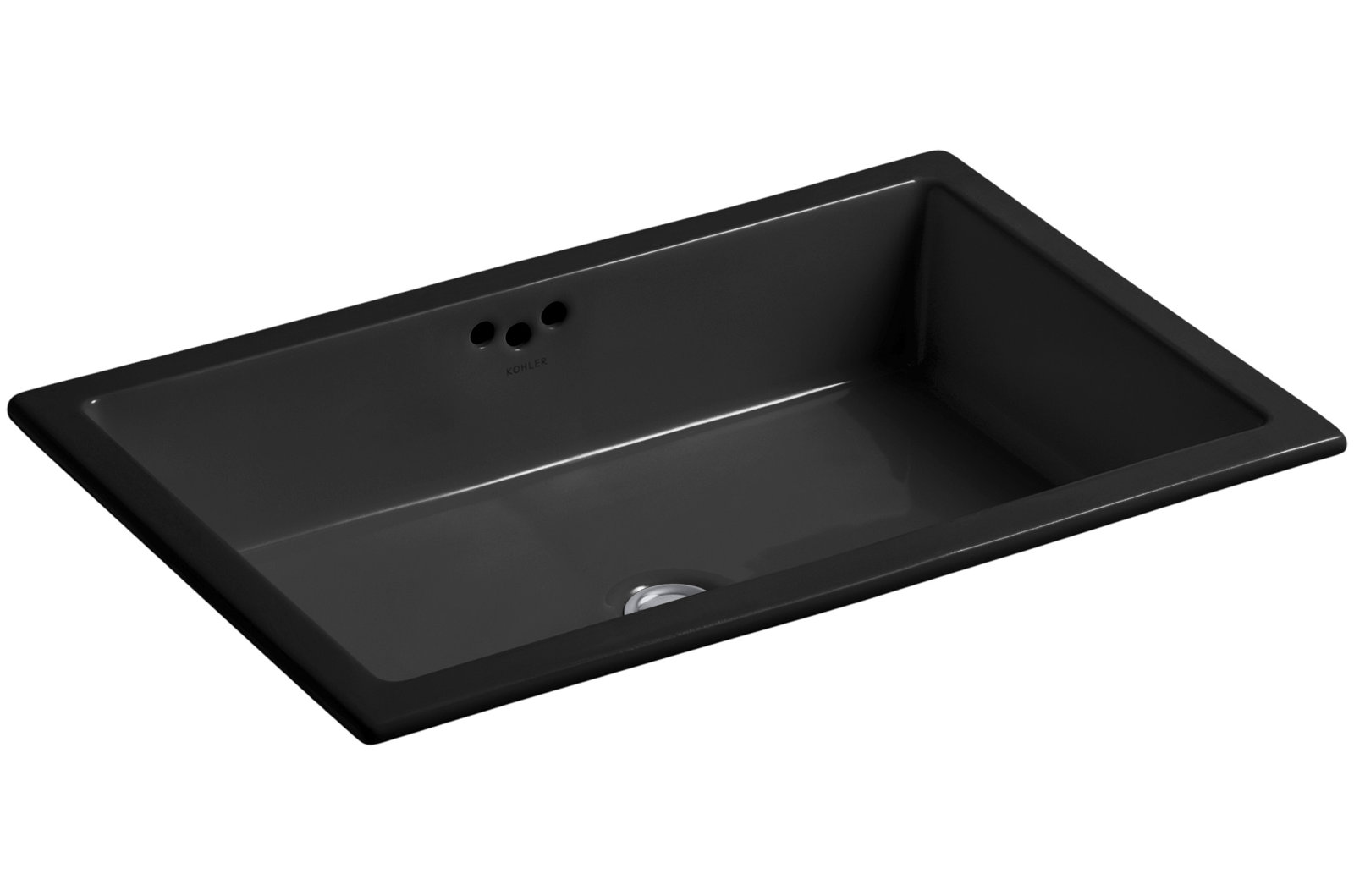 Kathryn Vitreous China Rectangular Undermount Bathroom Sink with Overflow, Black