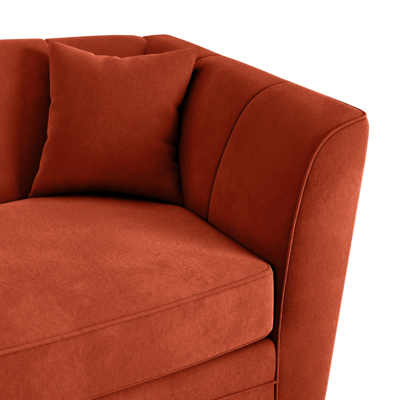Laverton 2 Seater Velvet Flared Arm Sofa, Umber