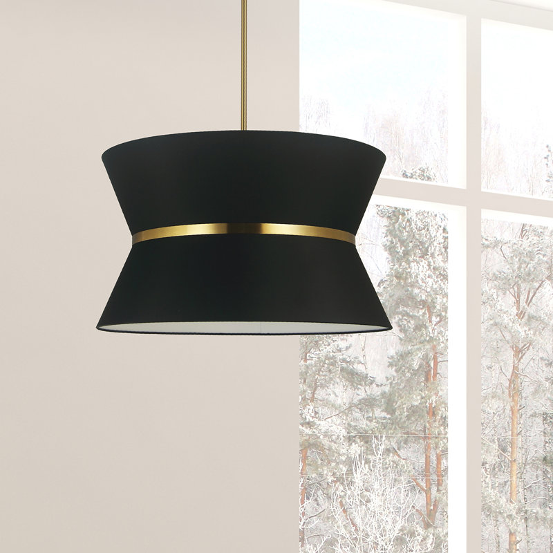 Abdoulaziz 4 - Light Unique/Statement Pendant, Aged Brass, Black/Gold