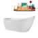 69" Streamline Soaking Glossy White Freestanding Tub and Tray With Internal Drain