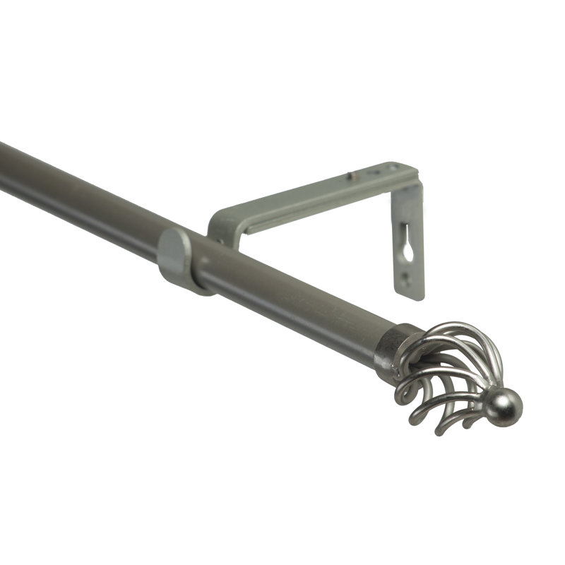 Tringle à rideaux simple réglable Gengler, H 2 po x L 48 po x P 4,5 po, Argent
