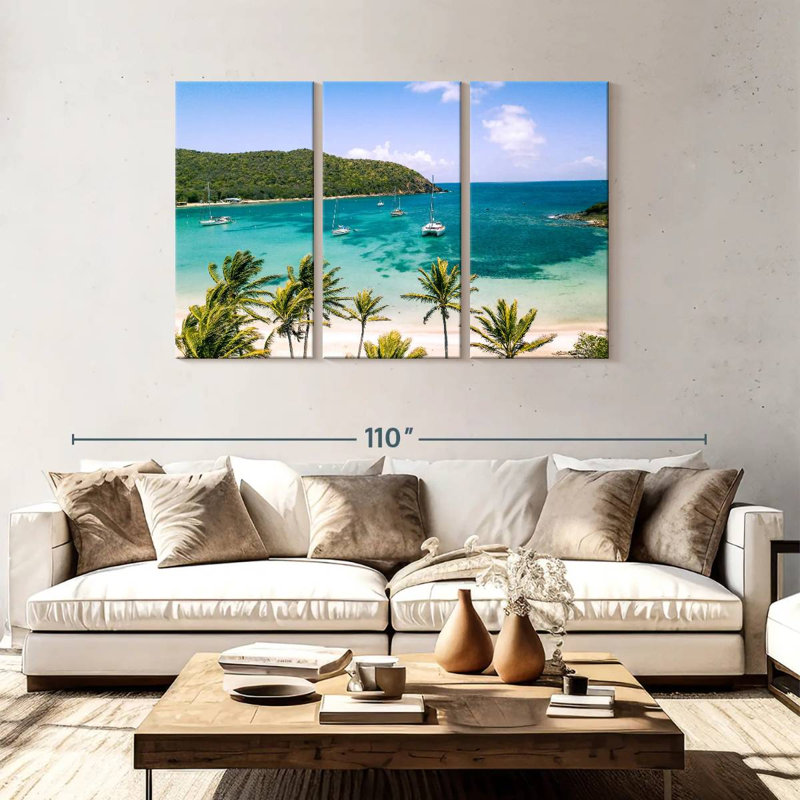 Gillard Idyllic Caribbean Beach, 48" H x 74" W