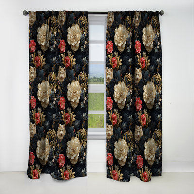 Bosonohy - Floral Blackout Curtain - 1 Panels