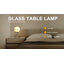 Lampe de table, globe en verre blanc, base 4 anneaux en spirale 14 po