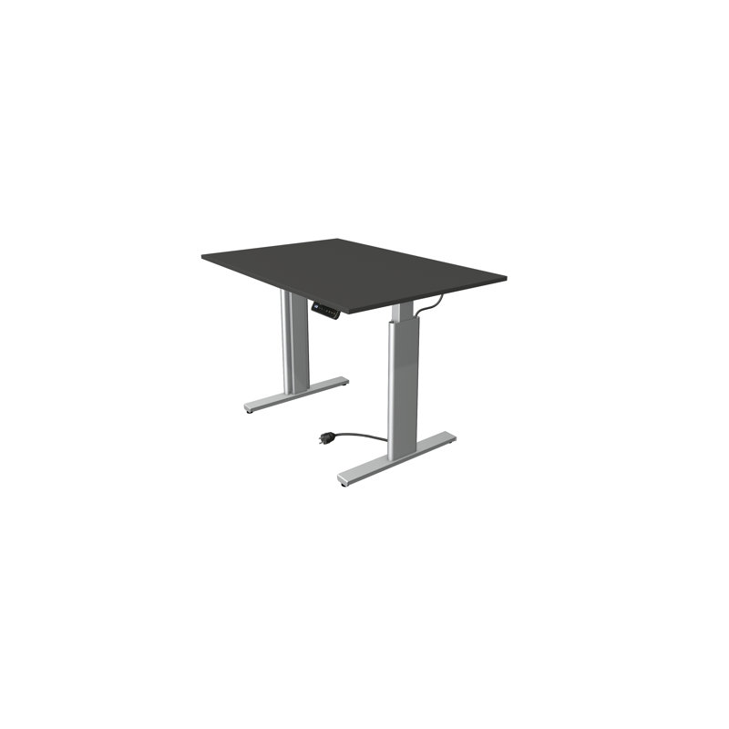 Thaler Adjustable Height Steel Standing Desk, 120cm H x 120cm W x 80cm D, Anthracite