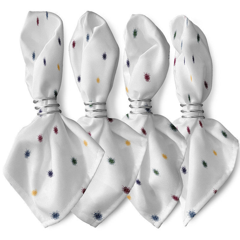 Ensemble de serviettes 4 pièces Jiesha Dots, Bleu clair