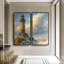 Grand ensemble d'art mural encadré sur toile - Phare côtier classique, impressions de tour de bord de mer - 60 po x 20 po x 2 pièces, 60 po x 30 po x 2 pièces-819266382-819266368