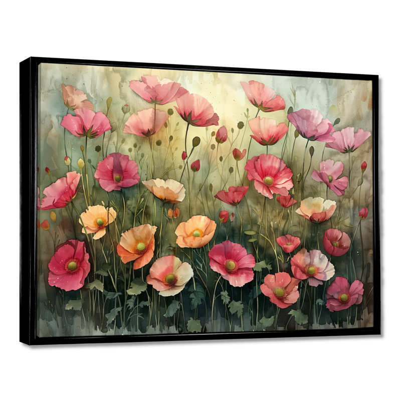 Vianney - Buttercups, art mural, Toile avec cadre flottant noir, H 12 po x l 20 po x P 1 po