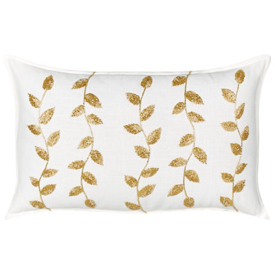 Delacruz Floral White Rectangular Cushion