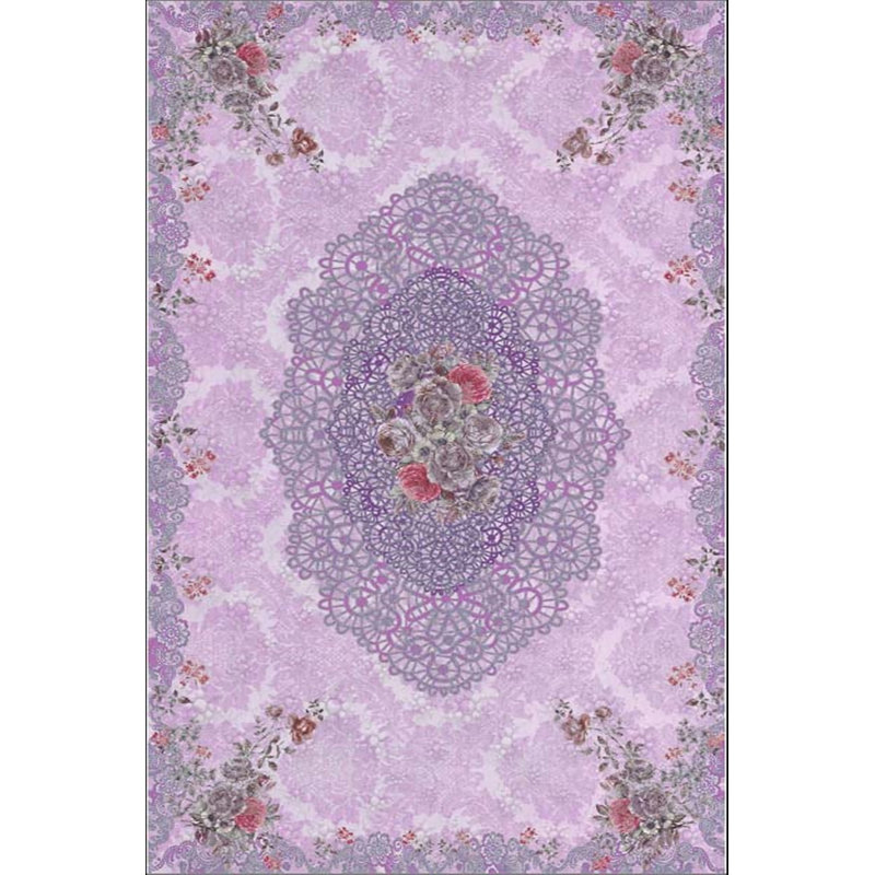 Luxurious Velvet Area Rug, 5.9 x 9.2 Feet | 100% Velvet Fabric, 100% Cotton Sole, 0.4 in Pile Height | Antibacterial, Non-Slip, Machine Washable | Elegant 3D Digital Print for Living Room & Bedroom Decor