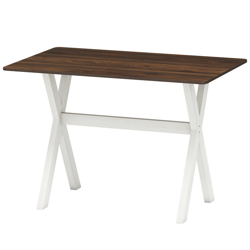  Dining Table w/ X-shaped Frame Wood Grain Texture Tabletop Accent Side Table