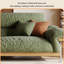 88.58"Green linen-blend loveseat with throw pillows-290184719