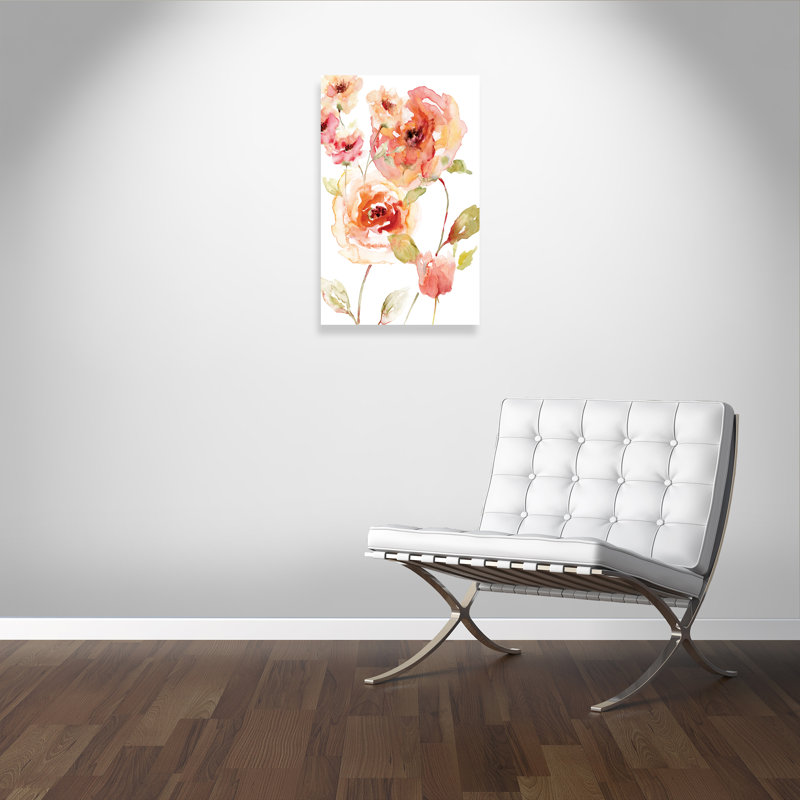 Rouge translucide II - peinture, Toile tendue, H 36 po x l 24 po x P 1,375 po