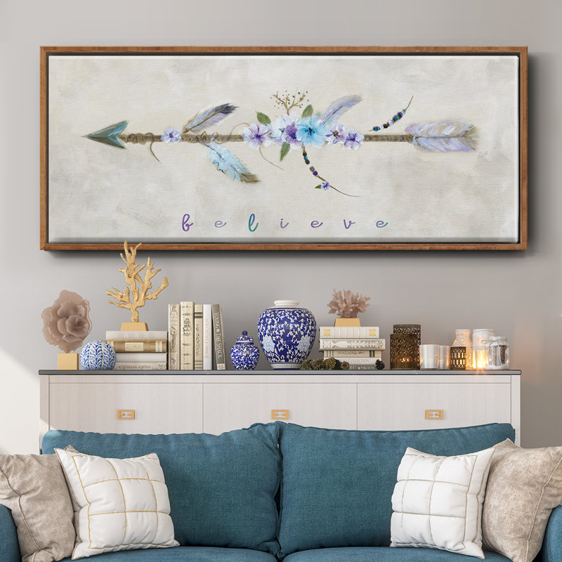 Boho Arrow I - toile encadrée, H 12 po x l 30 po