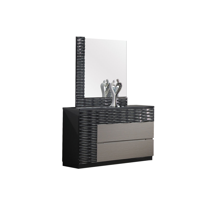 Kahlil 2 Drawer Dresser with Mirror