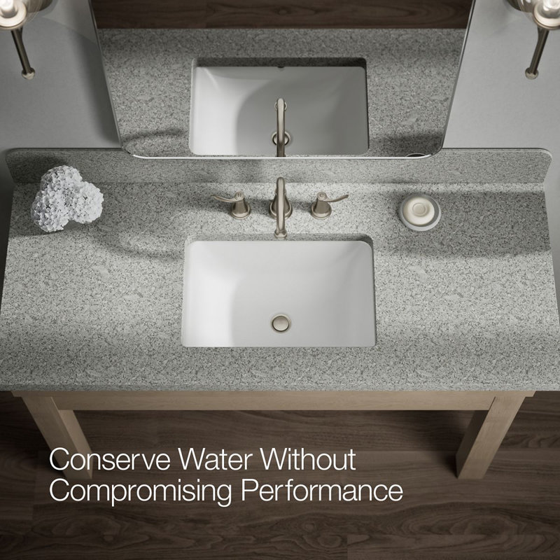 Bellera Widespread Bathroom Sink Faucet, Three-Hole Bathroom Faucet with Clicker Drain, 0.5 GPM, Chrome