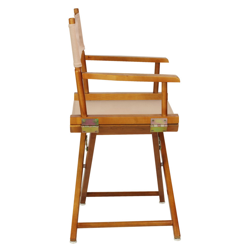 Chaise de réalisateur pliante 18 po, Tanné, Chêne miel