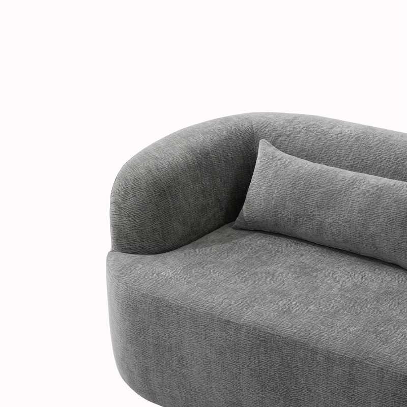 Canapé rembourré avec coussins, sans assemblage, Gris