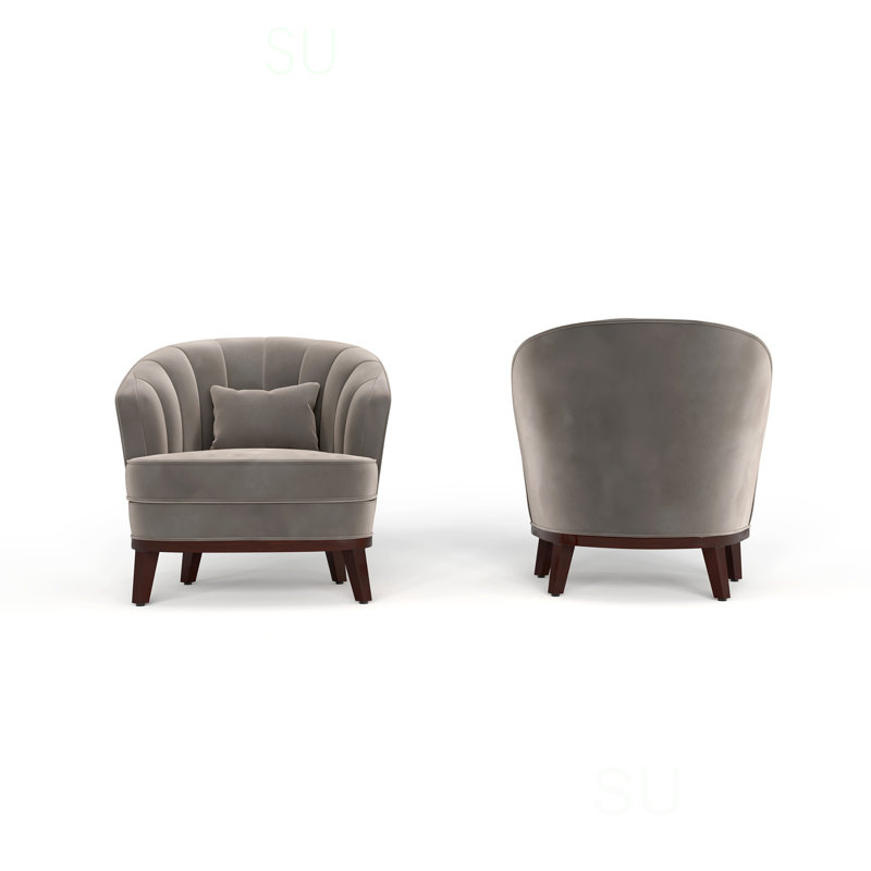 Fauteuil d'appoint rembourré Ava, Gris