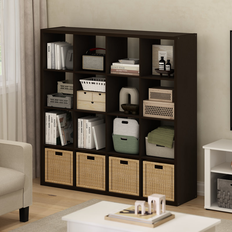 Antonya Cube Bookcase, (16 Shelves) 147.19cmH x 146.81cmW x 37.01cmD