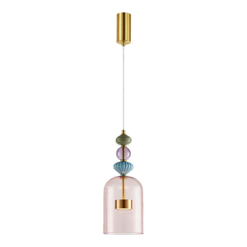 Arte 1 - Light LED Cylinder Pendant, Gold, Gold, 149cm H x 16cm W x 16cm D