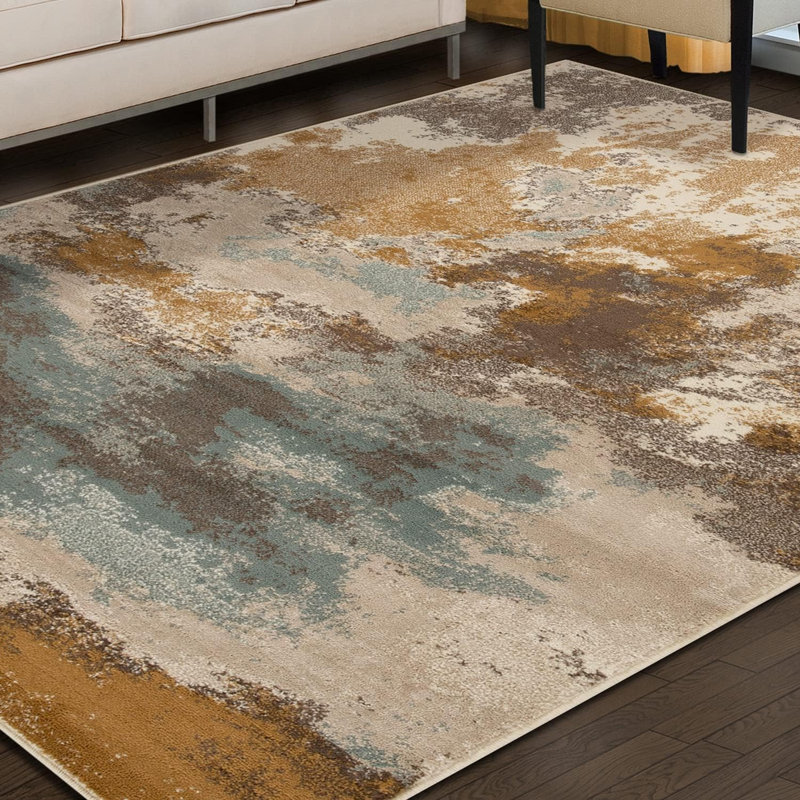 Tapis d'intérieur moderne 100% polypropylène Onyx, Rectangle 7 pi x 9 pi