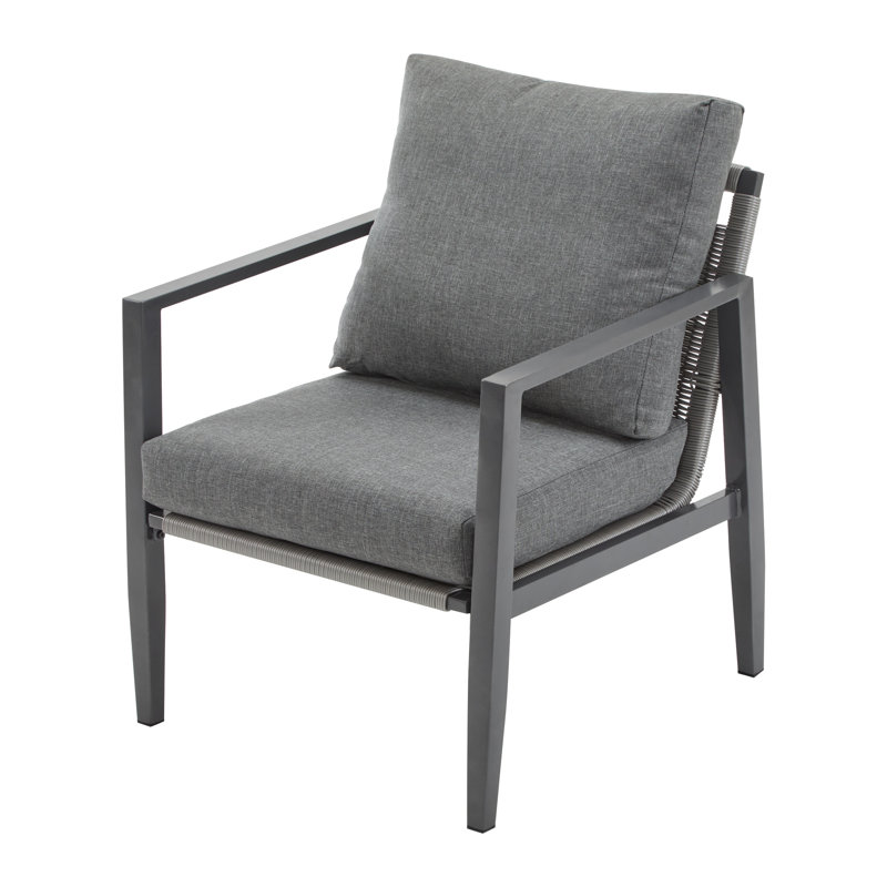 Chaise longue grise en aluminium avec coussins de poignet ergonomiques, Gris / Noir
