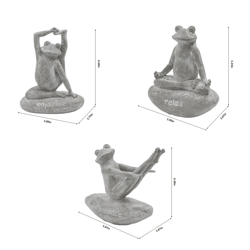 Ensemble de figurine de yoga grenouille